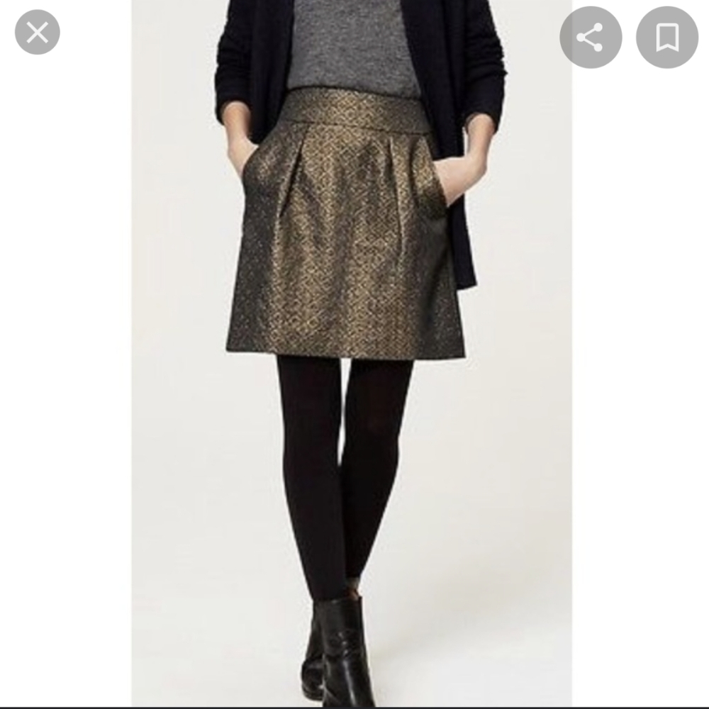 Loft metallic Jacquard skirt